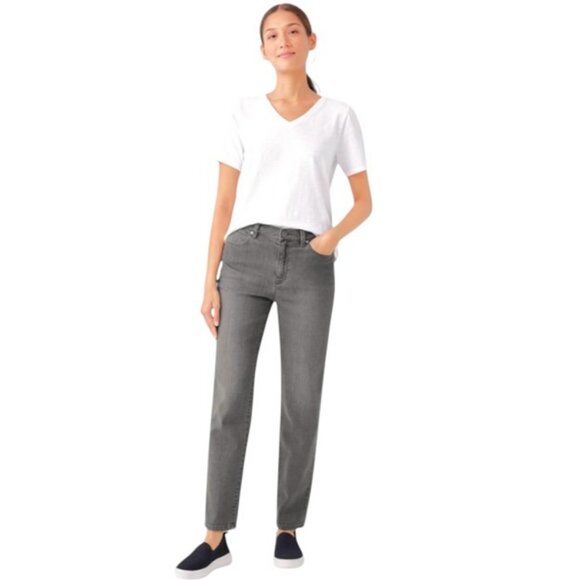 Eileen Fisher grey high rise skinny jeans size 10 - Picture 1 of 6